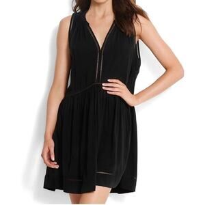 Seafolly Australia Ladder Detail Mini Dress Black Resortwear